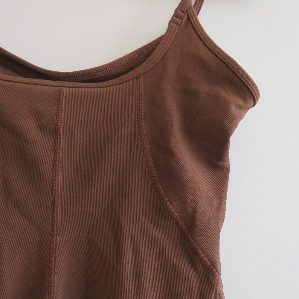 LULULEMON Ribbed Contoured Unitard 6" in Java Neutral Athleisure - Size US 6 - Picture 13 of 16